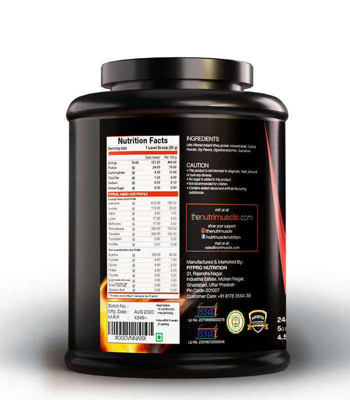 Nutrimuscle Massive Weight Gainer - 12 Lbs - 5.44 Kgs - Choco